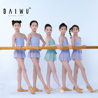 Maillot de Ballet Baiwu para Niñas con Falda, Vestido de Danza Infantil, Camisola para Práctica de Ballet 125241212