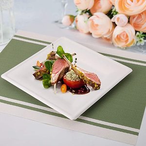Piccoli piatti usa e getta biodegradabili di <span class=keywords><strong>carta</strong></span> 8 ''bagassa quadrata sicura per merenda da Dessert - Product Image 1