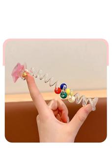 Nouveauté 2026 : Élastiques et attaches pour cheveux pour enfants, motif fleurs en spirale de dessin animé, faits main, haute élasticité, pour petites filles, mariage - Product Image 4