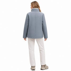 Veste Alpine Femme en Polaire Sherpa Mat PU Lourd 480GSM avec Doublure Polaire, Col Montant, Style Temps Froid Queenstown, Vente en Gros, Personnalisable OEM - Product Image 3
