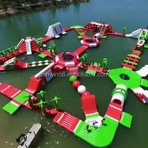 Big Commercial Kids Inflatable Water Park Aqua Park Inflatable Water Park For Sale