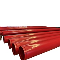 Tuyaux d'incendie rainurés certifiés UL/FM, peints à l'époxy rouge, conformes ASTM A79 Sch10 Sch40, 5,8 m 6 m, pour sprinklers anti-incendie