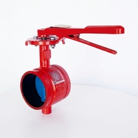 Vanne papillon à extrémité rainurée DN150 6 pouces PN16 en fonte ductile manuelle pour la protection incendie des conduites d'hydrant
