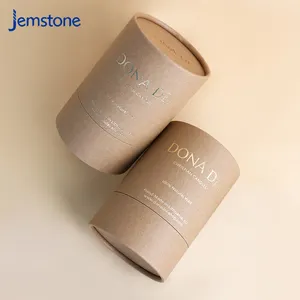 Caja redonda de cartón ecológica al por mayor de alta calidad, cilindro artesanal Kraft biodegradable vacío, embalaje de tubo de papel