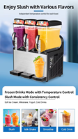 Machine à slushie professionnelle 45L à trois réservoirs pour comptoir, idéale pour les food trucks, la restauration extérieure, les événements mobiles et les entreprises de boissons.
