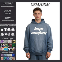Sweat à capuche homme streetwear personnalisé, surdimensionné, en molleton bouclette épais, délavé à l'acide, effet vieilli, avec logo numérique vintage, collection automne