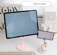 Support télescopique réglable pour téléphone Selfie Support paresseux de bureau de lapin pour Smartphone Tablette Petit support de téléphone portable en direct à la maison