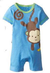 Costume bébé singe dessin animé barboteuses organiques pour les achats en ligne - Product Image 2