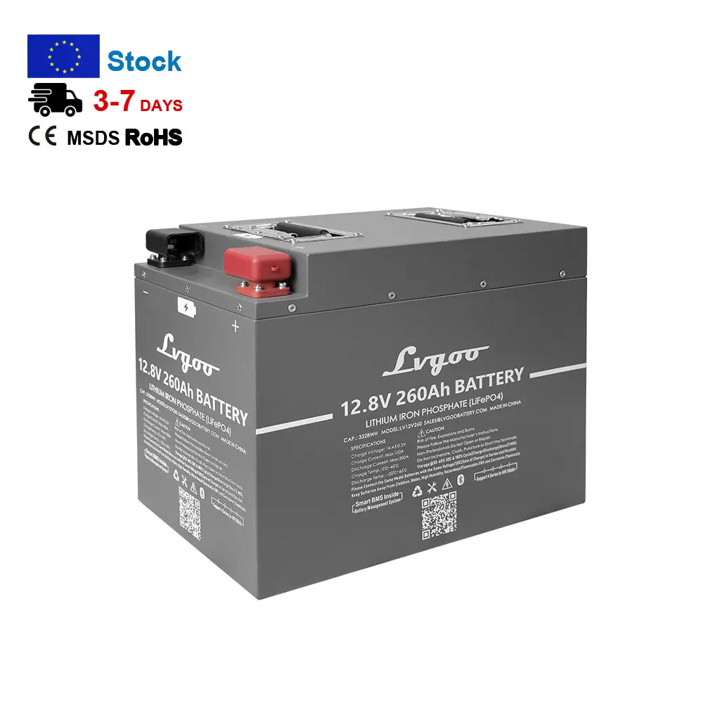 EU送料無料低温自動加熱バッテリー12V260Ahリン酸リチウムロンヒーターLifepo4バッテリーパック