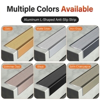 Profilé de nez de marche en alliage d'aluminium en forme de L moderne pour escaliers et sols de villa - Durable, étanche, 50mm*30mm, écologique, bande antidérapante facile à poser