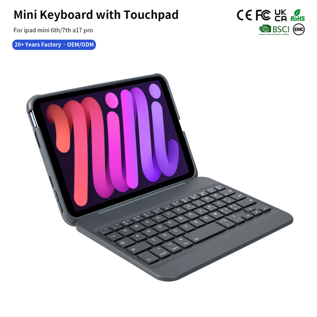OEM Custom Keyboard Case with Touchpad for iPad mini 7 A17 Pro & mini 6th Gen 8.3 Inch Detachable Wireless Keyboard Cover