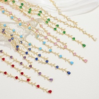 Ensemble collier et bracelet Jinyuan en cuivre incrusté de zircon, motif feuille de tulipe et de vigne, élégant et luxueux, bijoux pour femmes