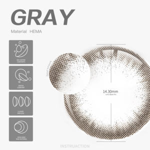 Look <span class=keywords><strong>fantaisie</strong></span> Cosplay cosmétique couleur naturelle lentilles de Contact grises, contenu 14MM 38% lunettes confortables lentilles de Contact vertes // - Product Image 4