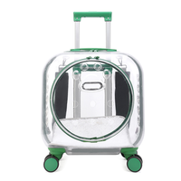 Mochila de Transporte para Mascotas Transparente de Lujo, Impermeable, Portátil, con Ruedas, Gran Capacidad, Ligera, Apta para Viajes en Avión