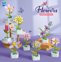 Blocs de construction Fleurs Pot de fleurs artificiel Plante Enfants Assemblage Puzzle Jouet DIY Cadeau Décoration de la maison