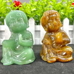 Prix d'usine, vente en gros de sculptures de <span class=keywords><strong>Bouddha</strong></span> en aventurine, pierre précieuse naturelle - Product Image 1