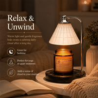 Lampe chauffe-bougie électrique à intensité variable avec minuterie et contrôle de la luminosité, diffuseur de cire en verre pour aromathérapie, décoration intérieure, cadeau de Noël