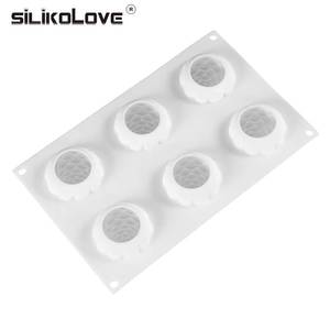 MUYULINS Factory 6-Cavity <b>Pinecone</b>-Shaped LFGB Platinum Non-Stick BPA-Free Silicone Mousse Cake Decorating Mold - Product Image 2