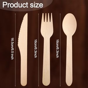 Juego de Cubiertos de Bambú Biodegradables de 170 mm, Cubiertos Desechables de Bambú, Vajilla Biodegradable para Fiestas y Campamentos - Product Image 2
