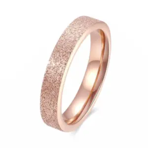 4MM oro rosa Mens donne titanio acciaio inossidabile coppia anelli per lui e la sua promessa di matrimonio fasce di fidanzamento