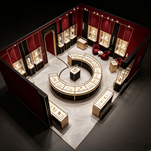 Boutique de bijoux de luxe Bourgogne, design d'intérieur, vitrine de présentation de bijoux sur mesure, solution complète pour la boutique - Product Image 5