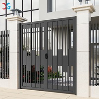 Portail de cour moderne en aluminium thermolaqué avec clôture de sécurité pour la sécurité domestique et l'entrée de villa