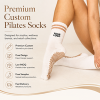 Chaussettes de Pilates légères, antidérapantes, respirantes, en coton, avec grip, pour femmes, taille et couleur personnalisées