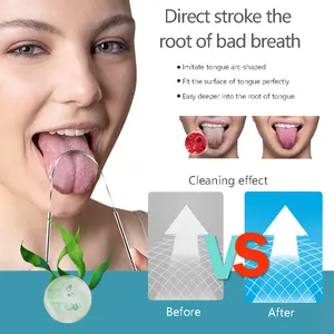 2024 OEM Tongue Scraper Serrated 100% 304 Stainless Steel Tongue Cleaner For Adult Personal Oral Care