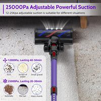 Aspirateur cyclonique sans fil pour usage extérieur, voiture, maison, hôtel, 12-25Kpa, autonomie 30-60 minutes, batterie lithium-ion détachable