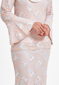 SIPO – top en dentelle malaisienne, manches longues, col rond, pêche pâle, vente en gros au Vietnam - Product Image 4