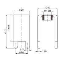 Bloc de bornes en laiton étamé à quatre broches de haute qualité, connexion par boulon, 60A max. en courant continu pour carte de circuit imprimé conductrice