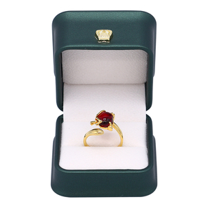 Cajas de <span class=keywords><strong>anillo</strong></span> de cuero PU con logotipo personalizado para boda, embalaje de joyería, venta al por mayor - Product Image 5