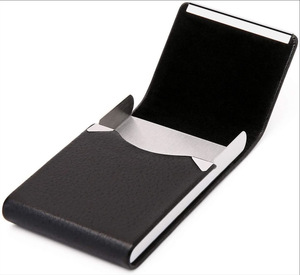 Personalized Business Card Holder Leather Aluminum Metal Name Card Case Box