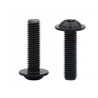 Sekrup Flens Mesin Kepala Tombol Torx Baja Anti Karat Hitam M1.4 M2 M2.5 M3 M4 M5 M6 dengan Ring dan Cincin Pelindung
