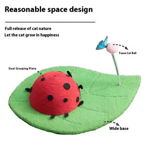 DREAM GARDEN Petite Balle à Gratter pour Chat en Bois et Chanvre, Écologique, Style Champêtre, en Forme de Coccinelle, Jouet pour Chaton, <span class=keywords><strong>Griffoir</strong></span> pour les Griffes et le Tôtement des Poils - Product Image 4