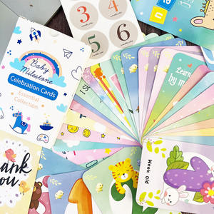 Ensemble de cartes de jalons de développement pour bébé - Enregistrements en papier avec empreintes de mains et de pieds, blancs, pour les premiers moments de bébé, cadeaux de baby shower et d'anniversaire - Product Image 4