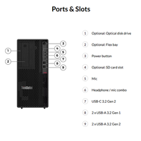 Offre Spéciale : Station de Travail Tour Lenovo ThinkStation P360 avec Processeur Intel Core i3, i5, i7, i9, Mémoire 8 Go DDR5 Non ECC, Disque Dur SATA 2 To pour Usage Industriel