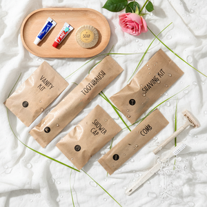 Kit da Bagno per Hotel Ecologico e Usa e Getta: Spazzolino, Mini Gel Doccia, Shampoo Idratante, Pettine e Altri Articoli Personalizzati - Product Image 1