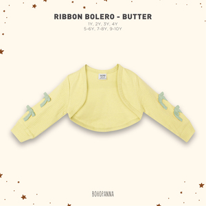 Bolero de punto acanalado para niños con lazo, manga larga, chaqueta corta, 4 años, buena calidad - Product Image 1