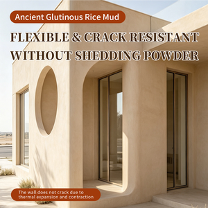 Enduit <span class=keywords><strong>de</strong></span> riz glutineux traditionnel ancien, respirant et régulateur d'humidité, pour la rénovation intérieure des villas, texture naturelle - Product Image 2