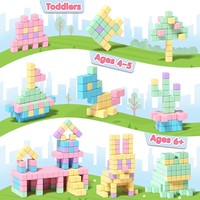 Jeu de cubes magnétiques, tuiles sensorielles, jouets architecturaux pour garçons et filles, ensemble en plastique, cadeau d'anniversaire pour les tout-petits