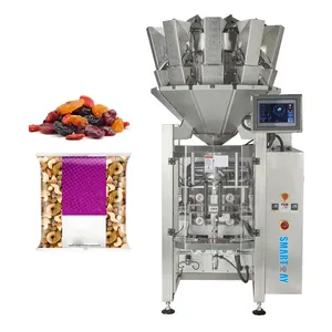 Máquina de envasado automática VFFS, relleno de pesaje, comida crujiente, azúcar duro, Dulces, galletas, palomitas, máquina de envasado