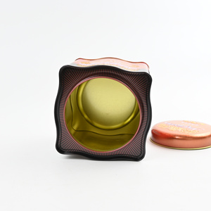 Square Tea <b>Metal</b> Canister Tinplate Packaging Container Glossy Offset Printed Storage <b>Box</b> 200mL - Product Image 4