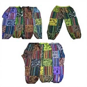 Pantalones Harem Hippies de Algodón Elástico con Cintura Baja para Hombre y Mujer, Transpirables para Verano GC-AP-1702 - Product Image 1