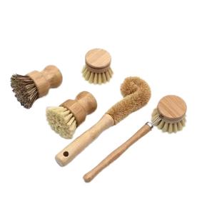 Cepillo Natural para Lavar Ollas, Cerdas Redondas de Sisal, Madera de Haya y Bambú, Accesorios para Limpieza de Platos - Product Image 1