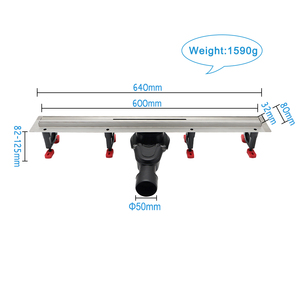 Nuovo prodotto all'ingrosso 304 in acciaio inox scarico sottile scarico sottile con piedini regolabili per il bagno scarico lineare doccia - Product Image 5