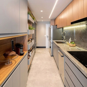 Mueble de <span class=keywords><strong>Cocina</strong></span> Moderno Personalizable de Acero Inoxidable, Armario de <span class=keywords><strong>Cocina</strong></span> de Doble Fila Duradero y Resistente <span class=keywords><strong>para</strong></span> el Área de Preparación de Comidas - Product Image 1