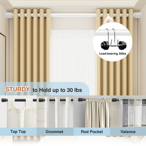 ARODDY <span class=keywords><strong>Tringle</strong></span> à Rideaux Sans Perçage 0,7-1,9m, <span class=keywords><strong>Tringle</strong></span> à Rideaux Métallique Extensible à Tension de Ressort pour Fenêtre, Personnalisable - Product Image 4