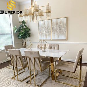 Blanco moderno mesa de <span class=keywords><strong>comedor</strong></span> de mármol <span class=keywords><strong>4</strong></span> sillas de <span class=keywords><strong>comedor</strong></span> - Product Image 1