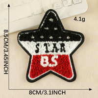 Patch en chenille étoilé brodé sur mesure pour vestes universitaires, chapeaux, sacs, streetwear, marques de vêtements, vente en gros